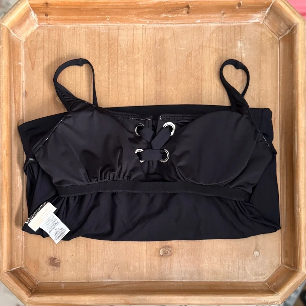 Michael Kors Lace Up Blouson Swim Top - Picture 5 of 6